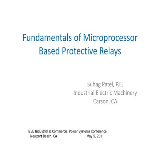 Fundamentals of Microprocessor Based Relays