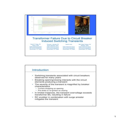 Transformer Failure Due to Circuit Breaker Induced Switching Transients