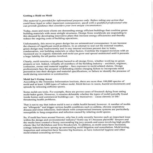 Getting a Hold on Mold | PDF