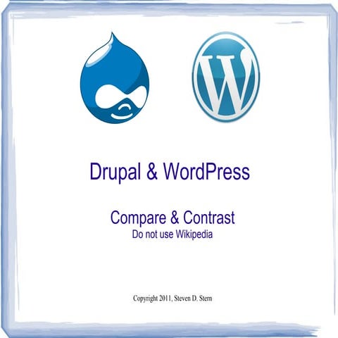 Comparison of Drupal and WordPress