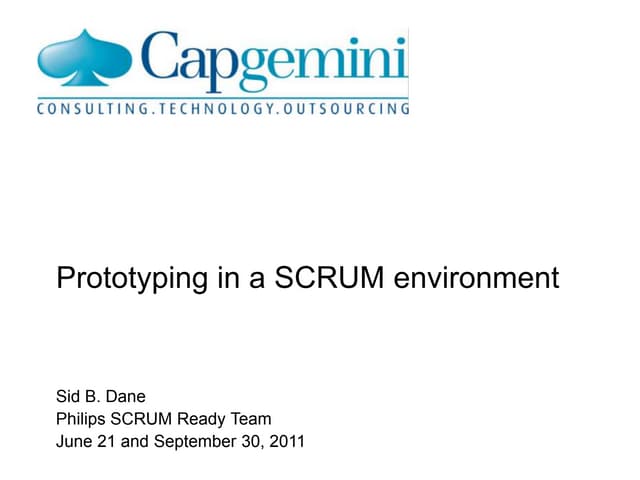 Prototyping in a Scrum environment