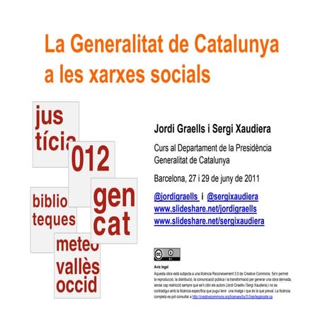 La Generalitat a les xarxes socials