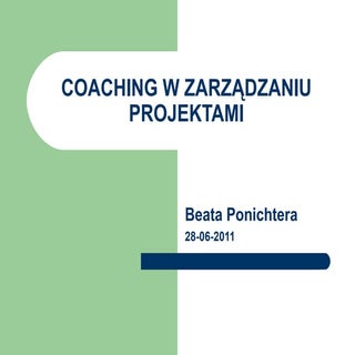Coaching w zarzadzaniu projektami