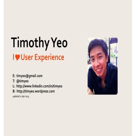 Timothy Yeo’s resume