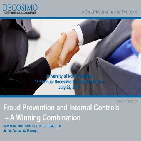 Fraud Prevention and Internal Controls - A Winning Combination 