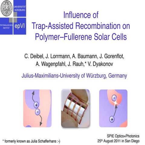 Influence of Trap-Assisted Recombination on Polymer–Fullerene Solar Cells, Ca...