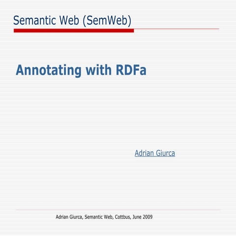 Annotating with RDFa