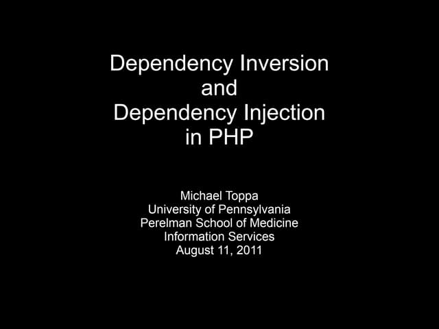 Dependency Inversion and Dependency Injection in PHP