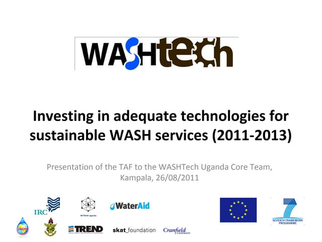Investing in adequate technologies for sustainable WASH services (2011-2013)