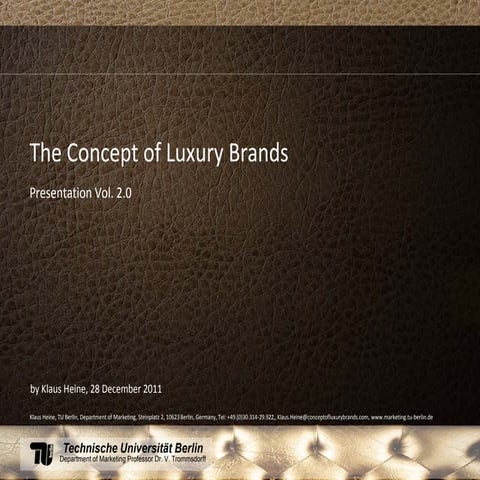 The Concept of Luxury Brands - Presentation