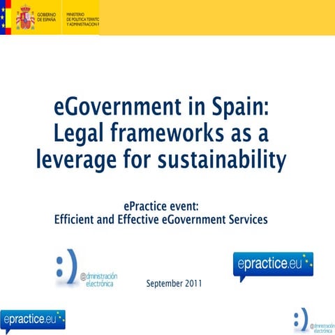 eGovernment in Spain: Legal frameworks as a leverage for sustainability