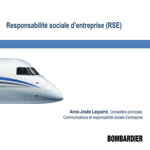 La responsabilité sociale chez Bombardier Aéronautique