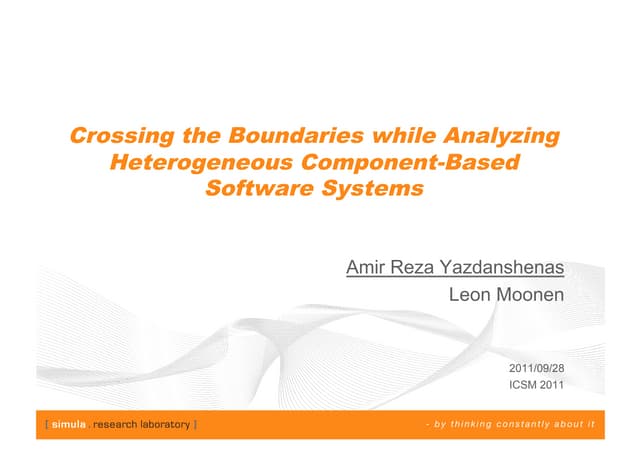 Components - Crossing the Boundaries while Analyzing Heterogeneous Component-...