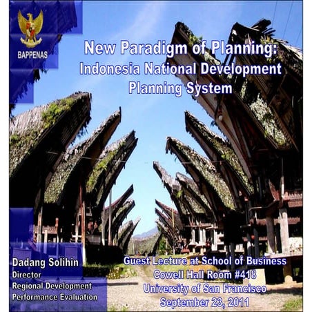 New Paradigm of Planning: Indonesia National Development Planning System