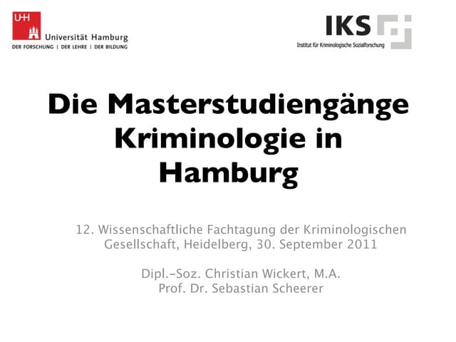 Die Masterstudiengänge Kriminologie in Hamburg | PPT