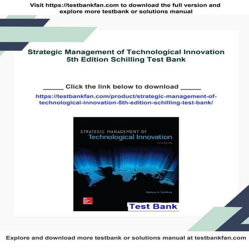Strategic Management of Technological Innovation 5th Edition Schilling ...