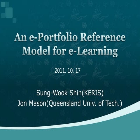 An e-portfolio reference model for e-learning