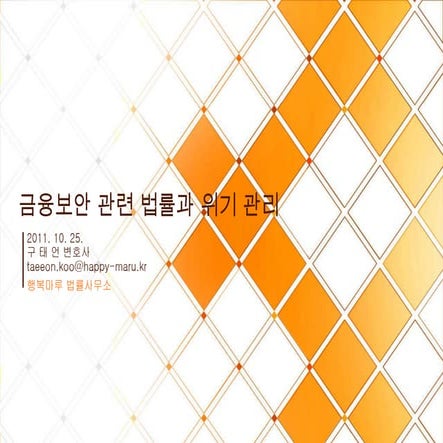 20111024 금융보안 침해사고와 위기 관리(구태언)