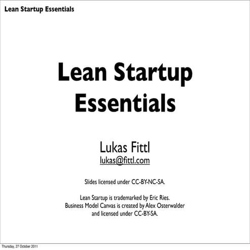 Lean Startup Essentials - Le Camping Edition