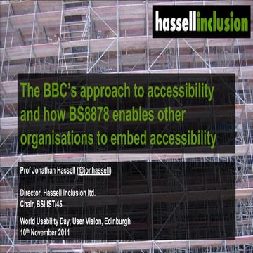 BBC approach to accessibility & how BS8878 enables others to do the same