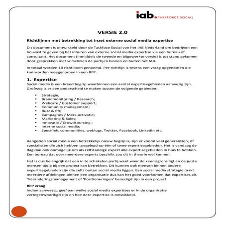 IAB Richtlijnen inzet social media expertise