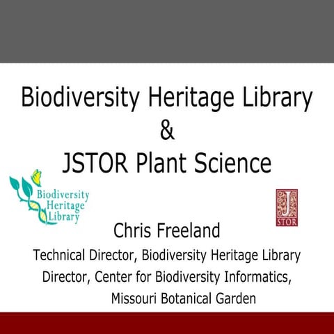 Biodiversity Heritage Library & JSTOR Plant Science