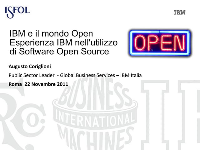 Focus Group Open Source 22.11.2011 Augusto Coriglioni