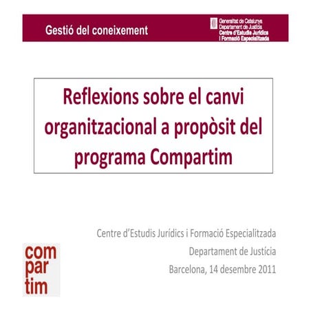 Reflexions sobre el canvi organitzacional a propòsit del programa Compartim