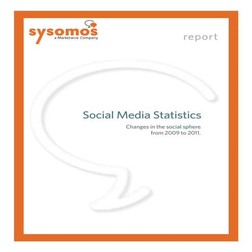 Social Media Statistics Changes in the social sphere from 2009 to 2011. 