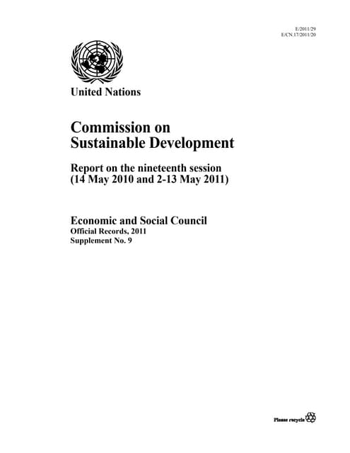 2011 19th Report - Commission on Sustainable Development (CSD)