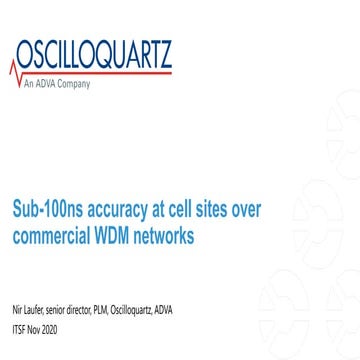 Sub-100ns accuracy at cell sites over commercial WDM networks
