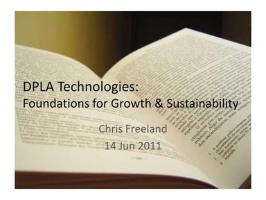 DPLA Technologies: Foundations for Growth & Sustainability 