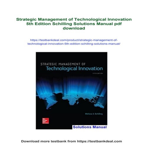 Strategic Management of Technological Innovation 5th Edition Schilling ...
