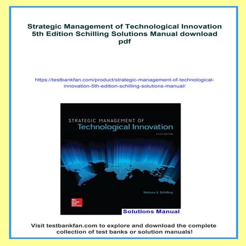 Strategic Management of Technological Innovation 5th Edition Schilling ...