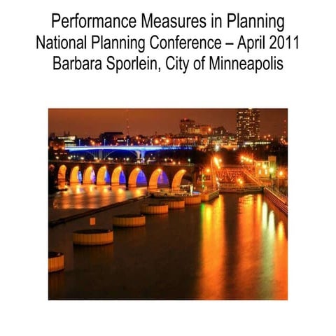 2011 APA Measurable Outcomes in Planning - Minneapolis