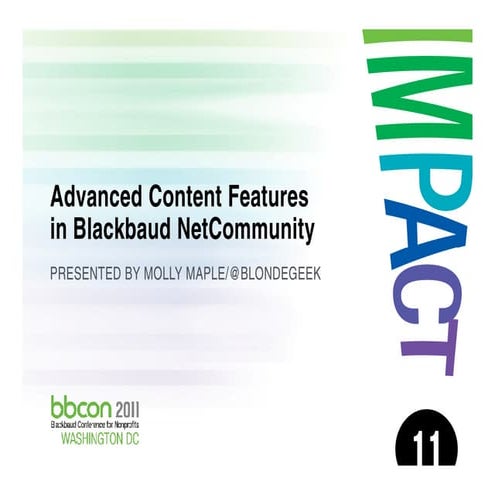 Advanced Content Features in Blackbaud NetCommunity