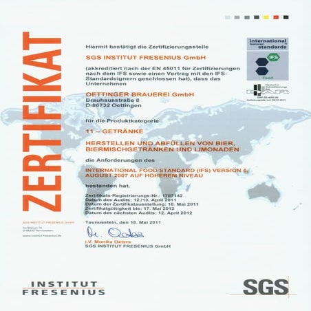 2011 Bo Ifs Zertifikat