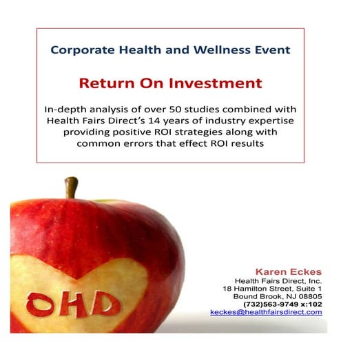2011 corporate wellness program roi report