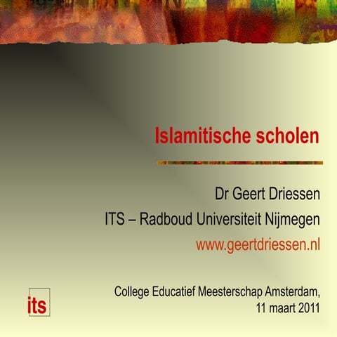 Geert Driessen (2011) Islamitische scholen | PPT
