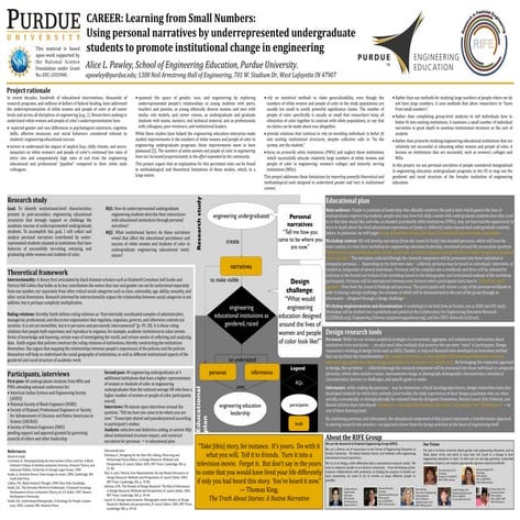 CAREER: Learning from Small Numbers: Using personal narratives by underrepresented undergraduate students to promote institutional change in engineering