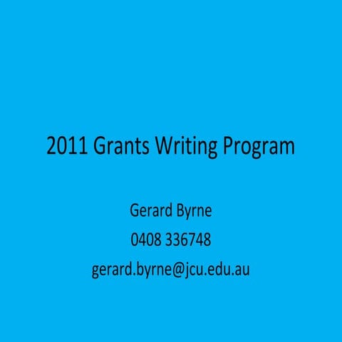 2011 Grants Writing Program