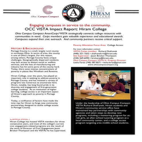 2011 Hiram College Ohio Campus Compact VISTA Report