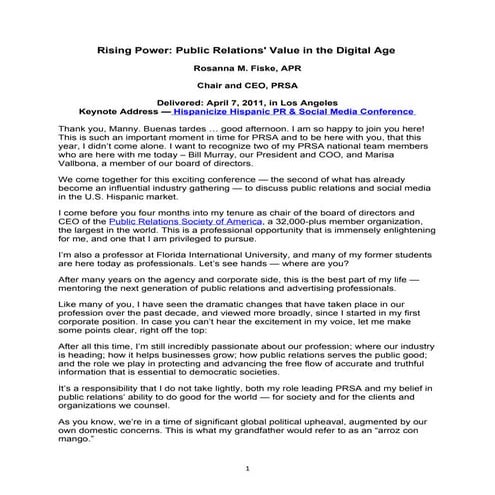 Rising Power: Public Relations' Value in the Digital Age 