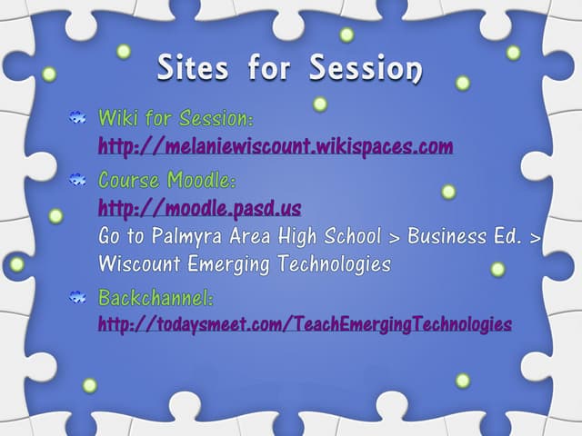 Teaching an HS Emerging Technologies Course - ISTE 2011 Philadelphia