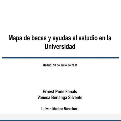 Mapa de becas estudiantes universitarios (2011, Ernest Pons)