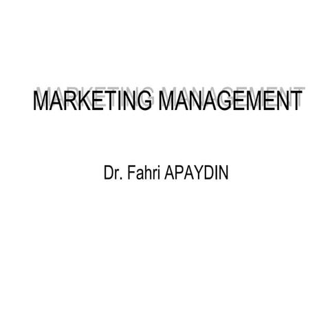 MARKETING MANAGEMENT