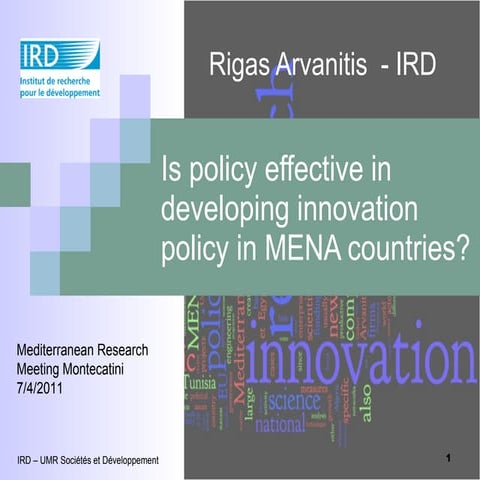 Is policy effective in promoting innovation in the MENA countries?