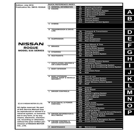 2011 NISSAN ROGUE SERVICE MANUAL PDF visual data 4
