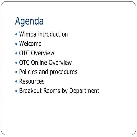 2011 OTC Online Remote Adjunct Orientation