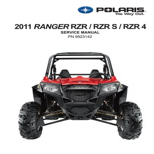 2009 POLARIS RANGER RZR S 800 Service Repair Manual | PDF